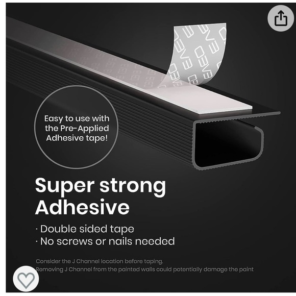 EVEO Cable Management Under Desk Kit (96'' J Channel 6X16in) BLACK - Picture 4 of 6